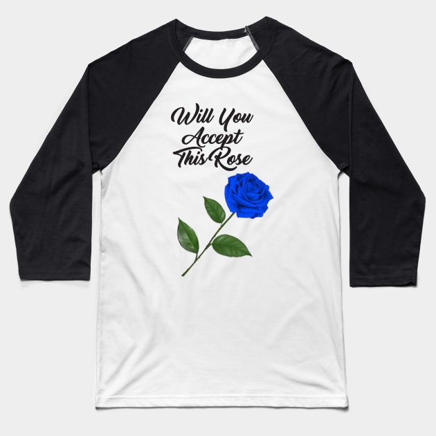 Flower Blue Rose Baseball T-Shirt by mosatu